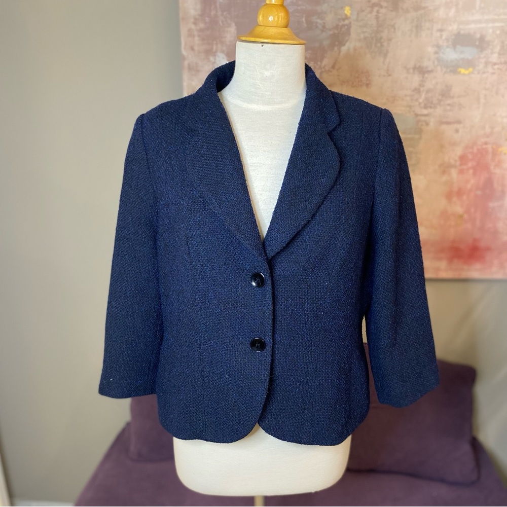 Precis Two Tone Navy and Blue Two Button Blazer Size 16‎